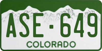 CO license plate ASE649