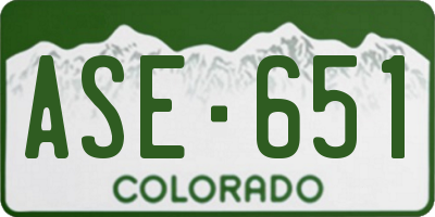 CO license plate ASE651