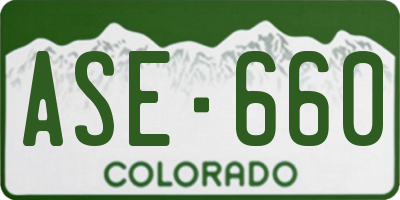 CO license plate ASE660