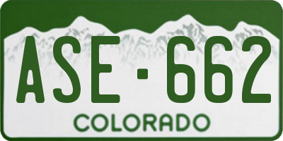 CO license plate ASE662