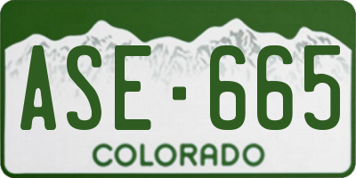 CO license plate ASE665