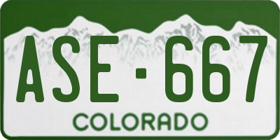 CO license plate ASE667