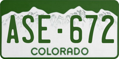 CO license plate ASE672