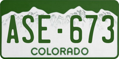 CO license plate ASE673