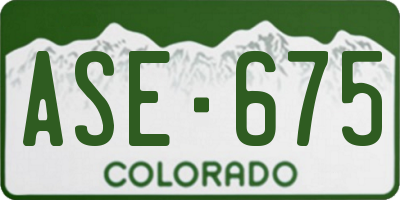 CO license plate ASE675
