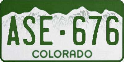 CO license plate ASE676