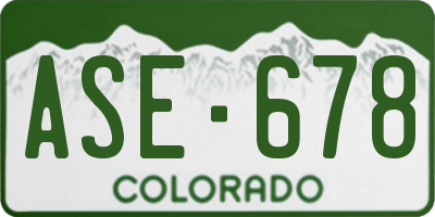 CO license plate ASE678