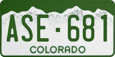 CO license plate ASE681