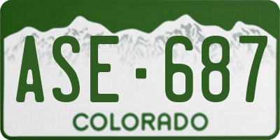CO license plate ASE687