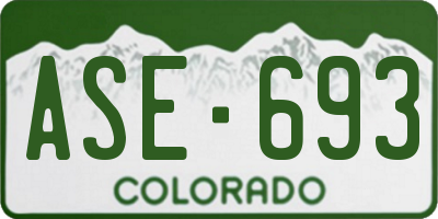 CO license plate ASE693
