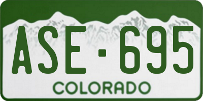 CO license plate ASE695