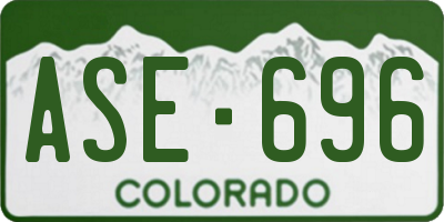 CO license plate ASE696