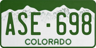 CO license plate ASE698