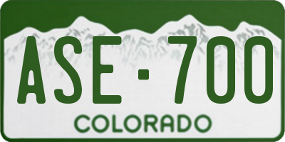 CO license plate ASE700