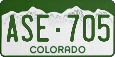 CO license plate ASE705