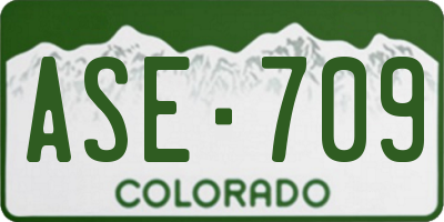 CO license plate ASE709