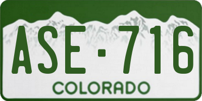 CO license plate ASE716
