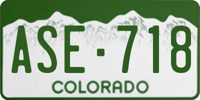 CO license plate ASE718