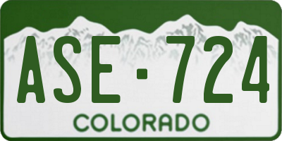 CO license plate ASE724