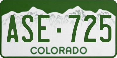 CO license plate ASE725