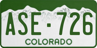 CO license plate ASE726