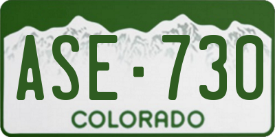 CO license plate ASE730