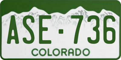 CO license plate ASE736