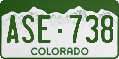 CO license plate ASE738
