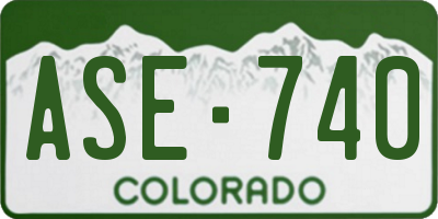 CO license plate ASE740