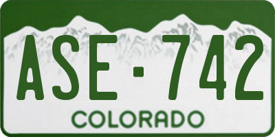 CO license plate ASE742