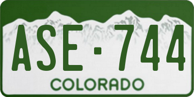 CO license plate ASE744