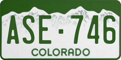 CO license plate ASE746