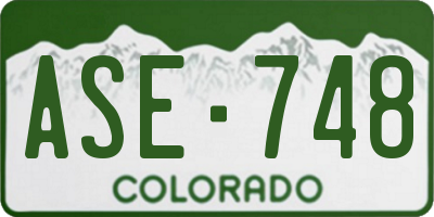 CO license plate ASE748