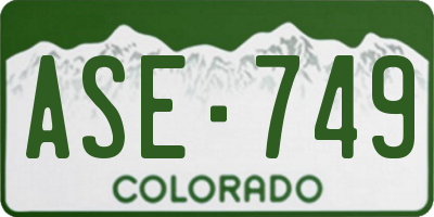 CO license plate ASE749