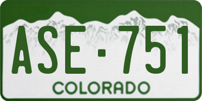 CO license plate ASE751