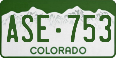 CO license plate ASE753