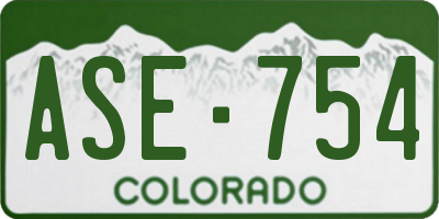 CO license plate ASE754