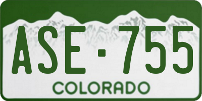 CO license plate ASE755
