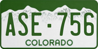 CO license plate ASE756