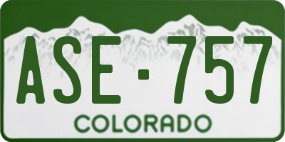 CO license plate ASE757