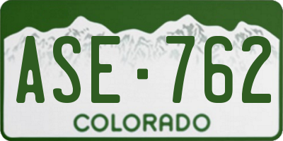 CO license plate ASE762