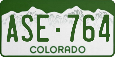 CO license plate ASE764