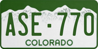 CO license plate ASE770