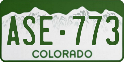 CO license plate ASE773