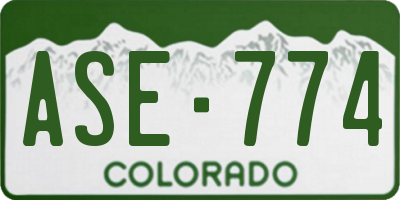CO license plate ASE774