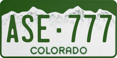 CO license plate ASE777