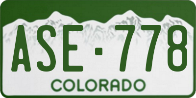 CO license plate ASE778