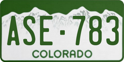CO license plate ASE783