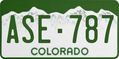 CO license plate ASE787