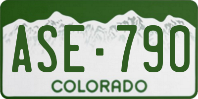 CO license plate ASE790